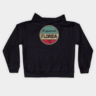 Ft Fort Lauderdale Florida 70'S 80'S Kids Hoodie